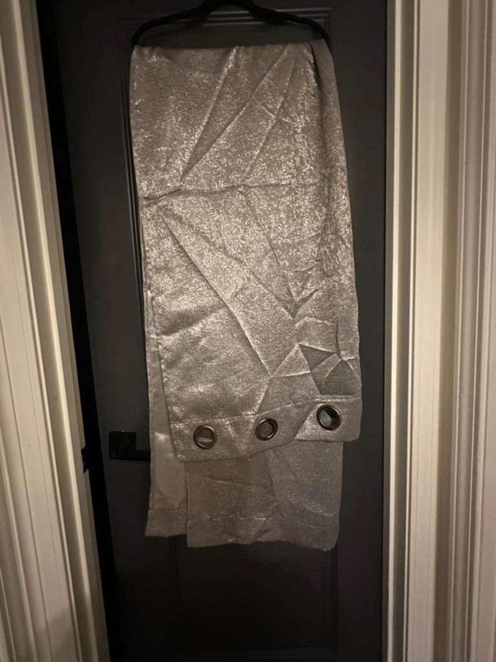 Pair (2 panels) of pewter silver curtains